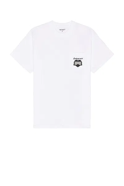 Carhartt Short Sleeve Heart Train Pocket T-shirt In 02xx White