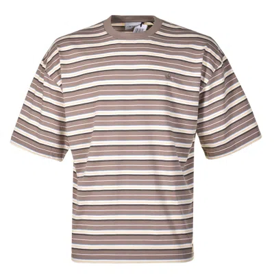 Carhartt Short Sleeve Nathan Stripe T Shirt Branch In Brown