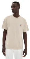 Carhartt Mens Fleur De Sel Nelson Crewneck Cotton-jersey T-shirt In Fleur De Sel (garment Dyed)