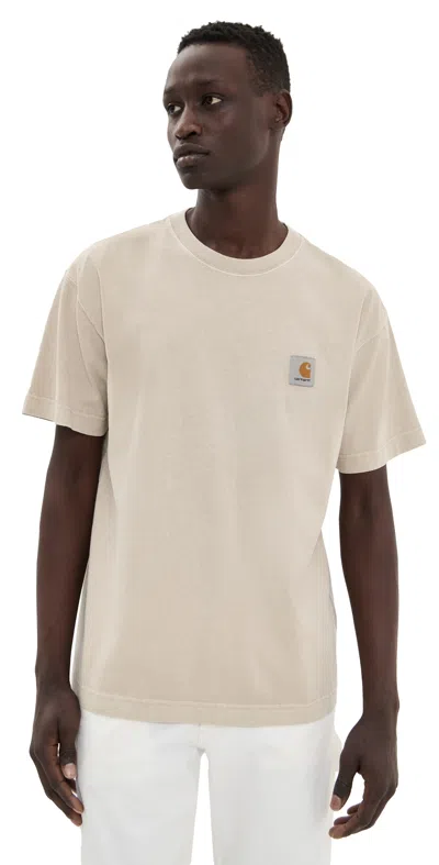 CARHARTT SHORT SLEEVE NELSON T-SHIRT FLEUR DE SEL (GARMENT DYED)