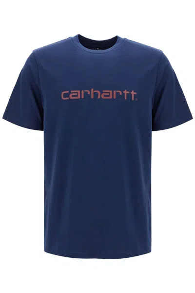 Carhartt Short Sleeve Script T-shirt In Blue