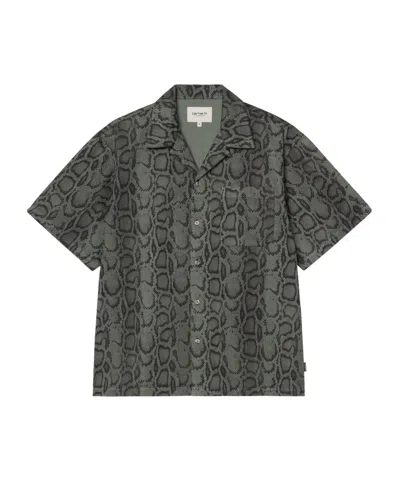 Carhartt Short Sleeve Snake Camo Shirt In Black