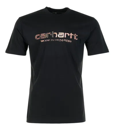 Carhartt Short Sleeve Solar Chrome Script T Shirt Black