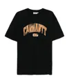 Carhartt Cotton Crew Neck T-shirt With Graphic Print In Black