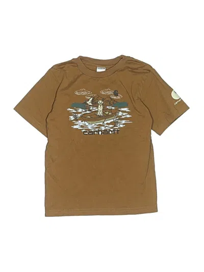 Pre-owned Carhartt Kids' Short Sleeve Top Brown Tops