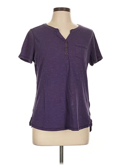 Pre-owned Carhartt Short Sleeve Top Purple Keyhole Neckline Tops