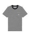 Carhartt Verner Pocket Stripe T Shirt Wax Black In Blue
