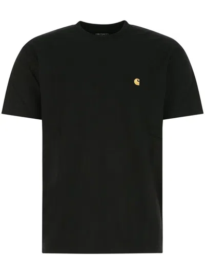 Carhartt Short-sleeved Black Cotton T-shirt With Logo