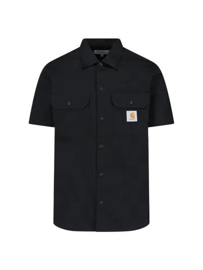 Carhartt Short-sleeved Shirt In Black  