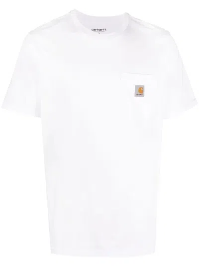 Carhartt Wip Cotton T-shirt With Logo Patch In White