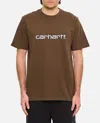 Carhartt Short Sleeves Script T-shirt In Brown