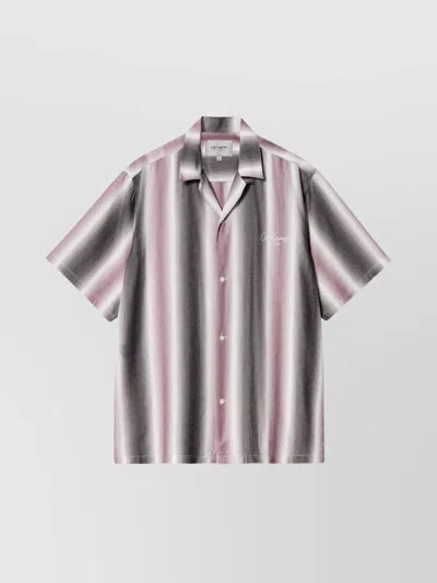 Carhartt Short Sleeves Striped Pattern Shirt In Grey
