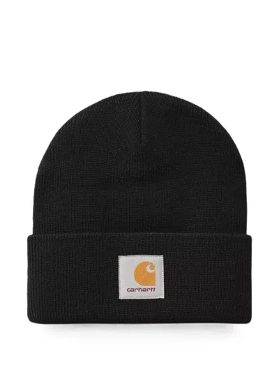 Carhartt Mens Acrylic Watch Logo-patch Knitted Beanie Hat Black