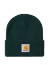 Carhartt Short Watch Logo-patch Hat In Green