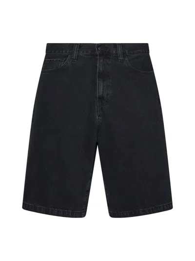 Carhartt Shorts In Black Stone Washed