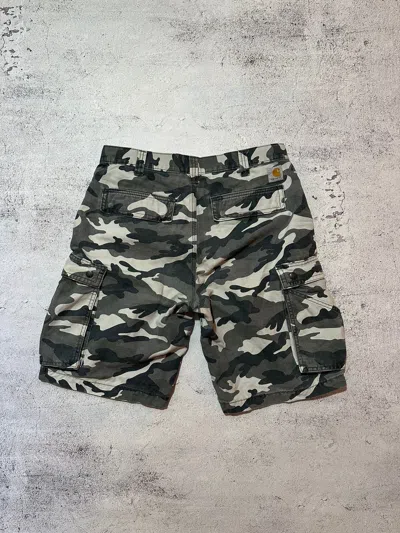 Pre-owned Carhartt Shorts Camo In Blue