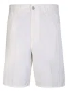 Carhartt Wip  Single Knee Off-white Bermuda Shorts In White
