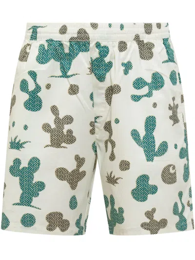 Carhartt Shorts With Cactus Print In White