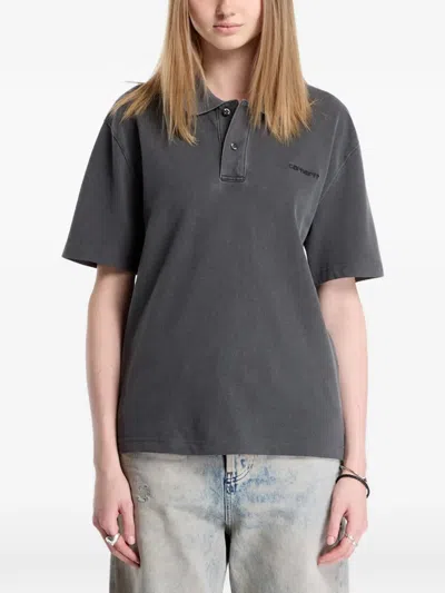 Carhartt Short-sleeve Polo Shirt In Gray