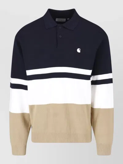 Carhartt Wip Striped Knit Polo Sweater In Multicolor