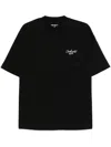 Carhartt Cotton T-shirt With Logo Embroidery In Black