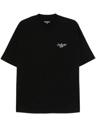 Carhartt Signature Script T-shirt In Black