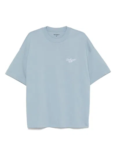 Carhartt Signature Script T-shirt In Blue