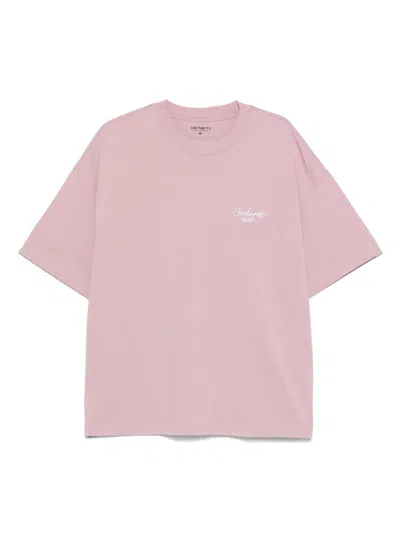 Carhartt Signature Script T-shirt In Pink