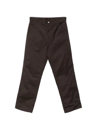 Carhartt Simple Logo-patch Straight-leg Trousers In Brown
