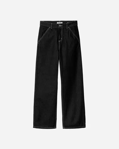 Carhartt Button Zipper Denim Trousers In Black