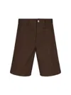 Carhartt Twill Short With Pockets And Loops In Brown