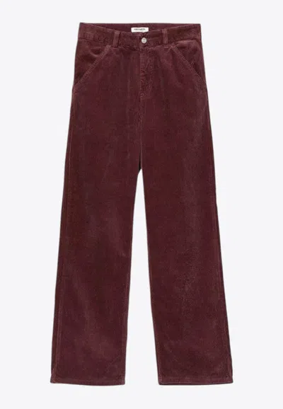 Carhartt Simple Straight Corduroy Pants In Burgundy