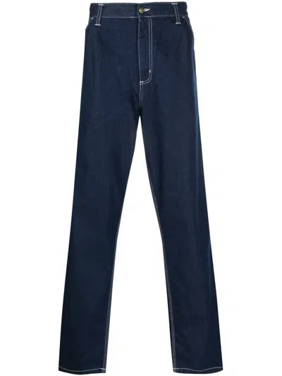 Carhartt Mid-rise Straight Leg Jeans In Blau