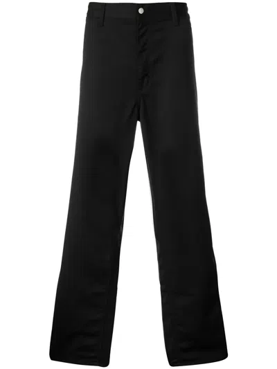 Carhartt Logo Patch Wide-leg Trousers In Black
