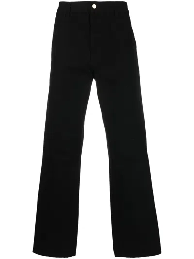 Carhartt Work In Progress Single Knee Organic Cotton Canvas Straight Leg Pants In Black Rigid