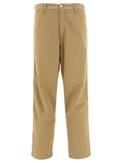 Carhartt Simple Trousers Beige In Brown