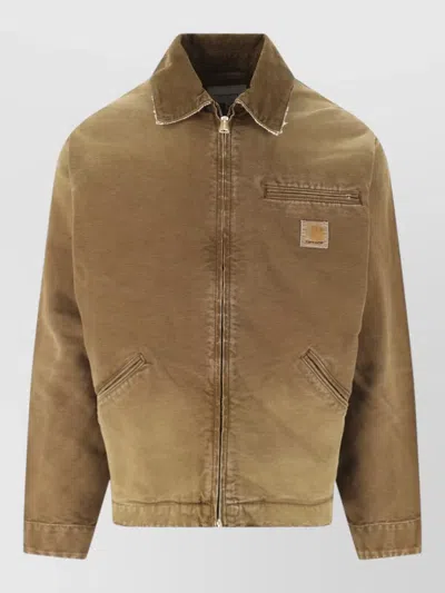 Carhartt Single Breasted Coat In Brown