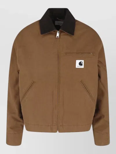 Carhartt Single Breasted Coat In Brown
