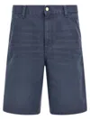 Carhartt Knee-length Shorts With Pockets And Belt Loops In Blue