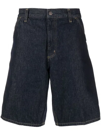 Carhartt Single Knee Bermuda Shorts Uomo Blue In Cotton