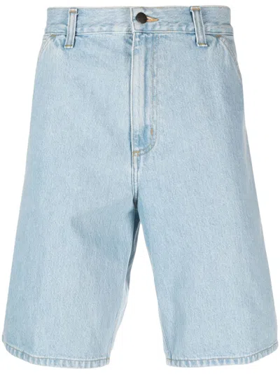 Carhartt Single Knee Bermuda Shorts Uomo Light  Blue In Cotton In Neutral