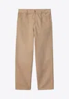 Carhartt Og Single Knee Printed Straight-leg Organic Cotton-canvas Trousers In Nude