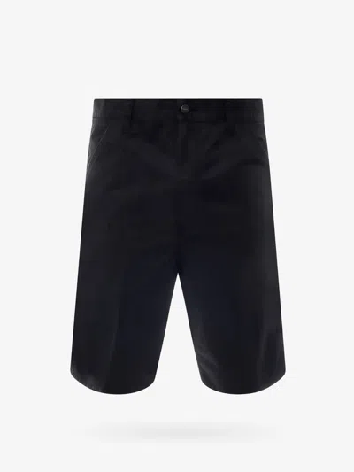 Carhartt Single Knee Cotton Bermuda Shorts With Logo Patch In Black