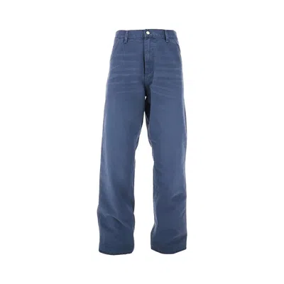 Carhartt Single Knee Cotton Pants In Blue