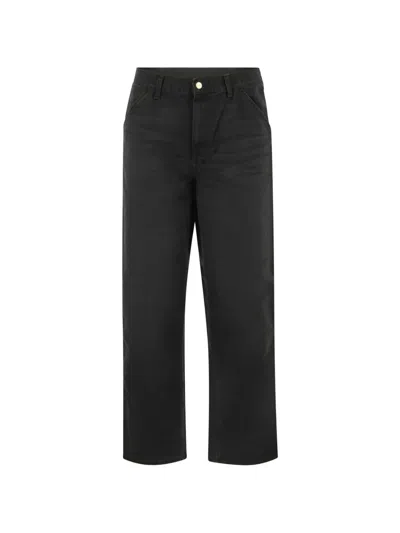 Carhartt Single Knee Cotton Straight-leg Trousers In Black