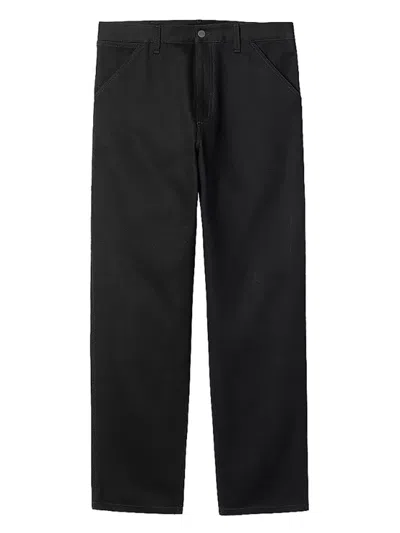 Carhartt Single Knee Cotton Trousers In Black
