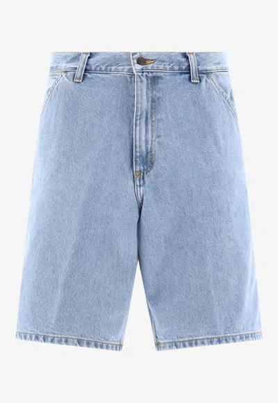 Carhartt Single-knee Denim Shorts In Blue