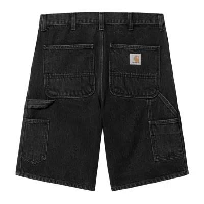 Carhartt Single Knee Denim Shorts Black Stone Washed