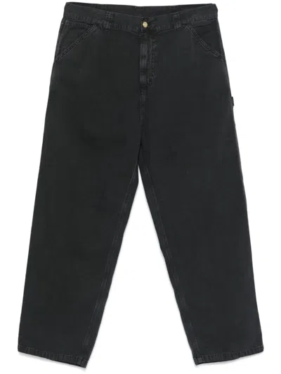 Carhartt Wip Single Knee Pant Black Rinsed In Organic Cotton