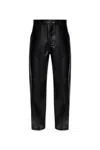 Carhartt Black Single Knee Pu Leather Cargo Pants In Black